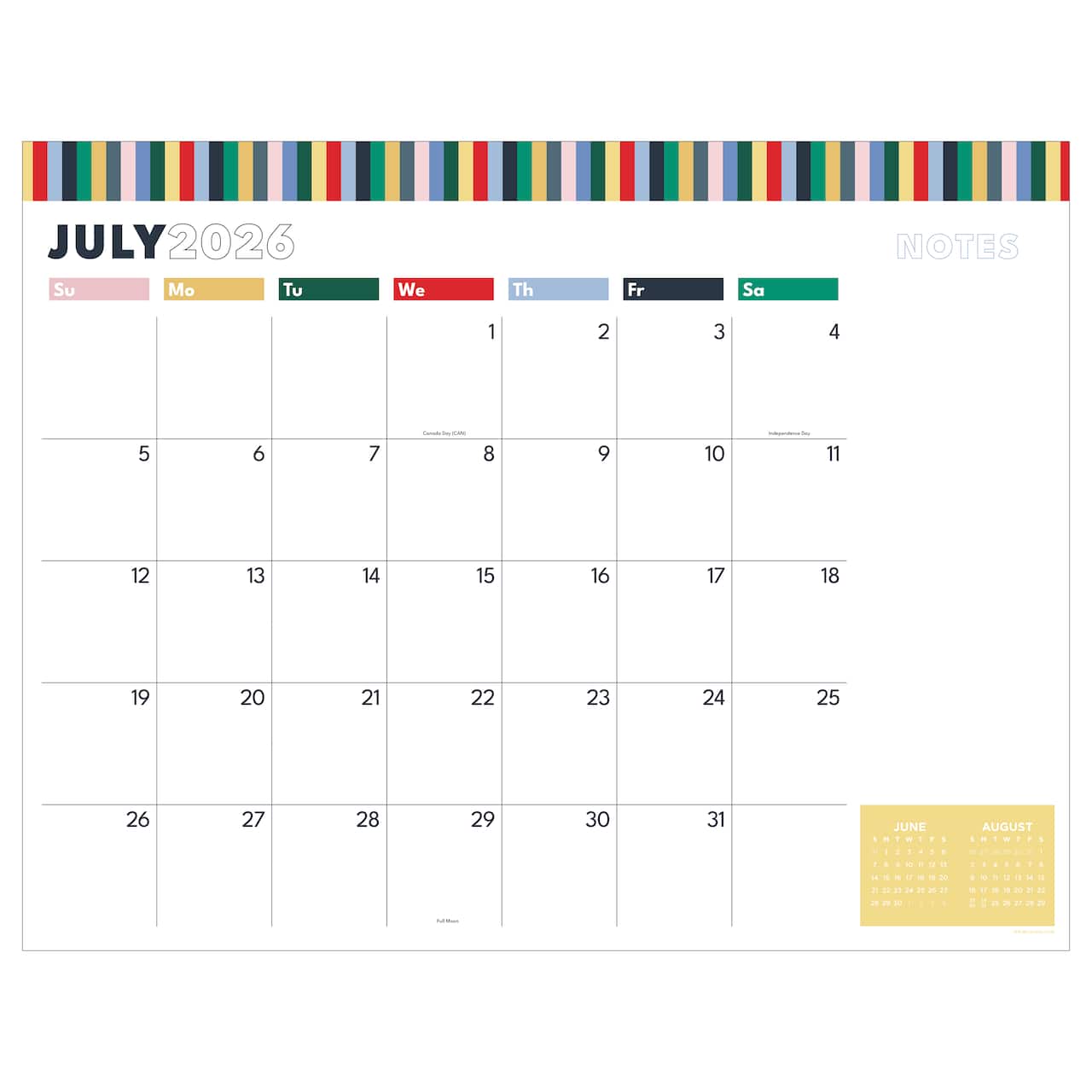 TF Publishing Large 2026-27 Long Weekend Desk Pad Monthly Blotter Calendar